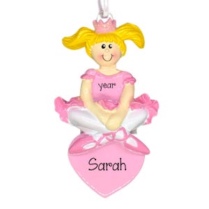 Personalized Blonde Ballerina Christmas Ornament ~ Ballet Ornament ~ Dance Ornament ~ Ballet Slipper ~ Blonde Ballerina - Personalized Gifts