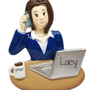 Personalized Business Woman Ornament, Secretary, Office Manager, Computer Tech, Assistant immagine 1