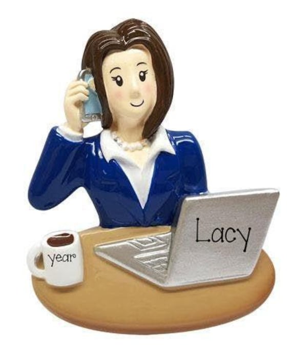 Personalized BUSINESS Ornament, Female Secretary~Office Manager,Computer Tech ~Hand Personalized Ornament~Assistant Ornament