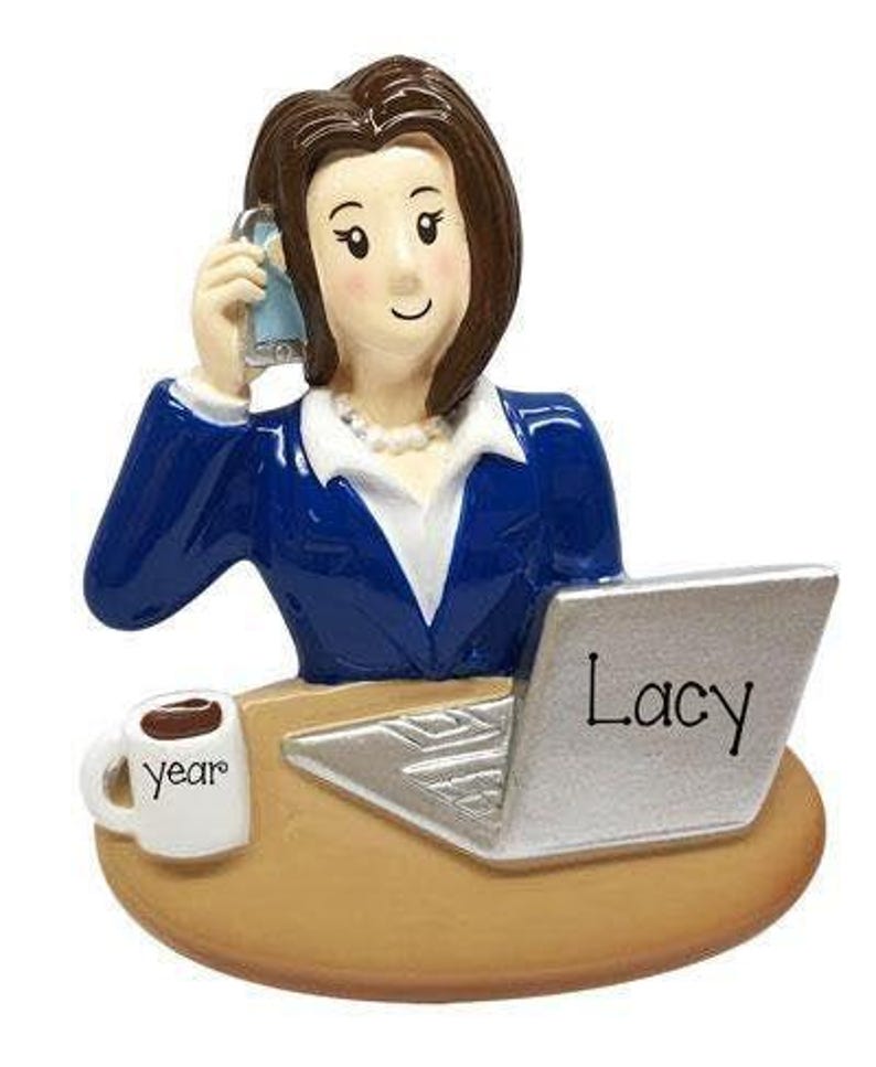 Personalized Business Woman Ornament, Secretary, Office Manager, Computer Tech, Assistant immagine 1