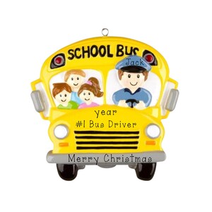 Personalized Yellow School Bus Ornament ~ School Bus Driver Appreciation Gift ~ Bus Driver Ornament ~ School Bus Driver ~ Personalized Gift