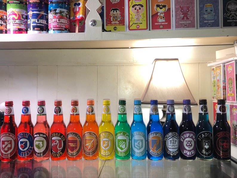 Perk Bottle Labels all 14 Perk Bottle Fronts Necks and - Etsy