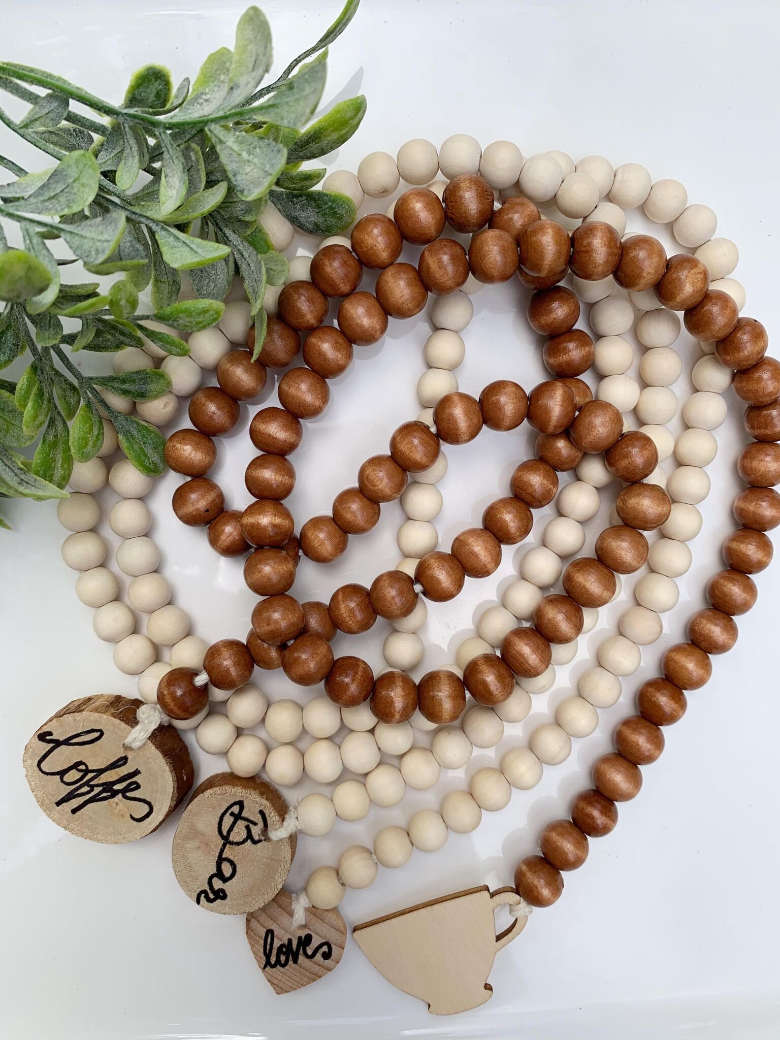 Guirnalda con cuentas de madera guirnalda decorativa | Etsy