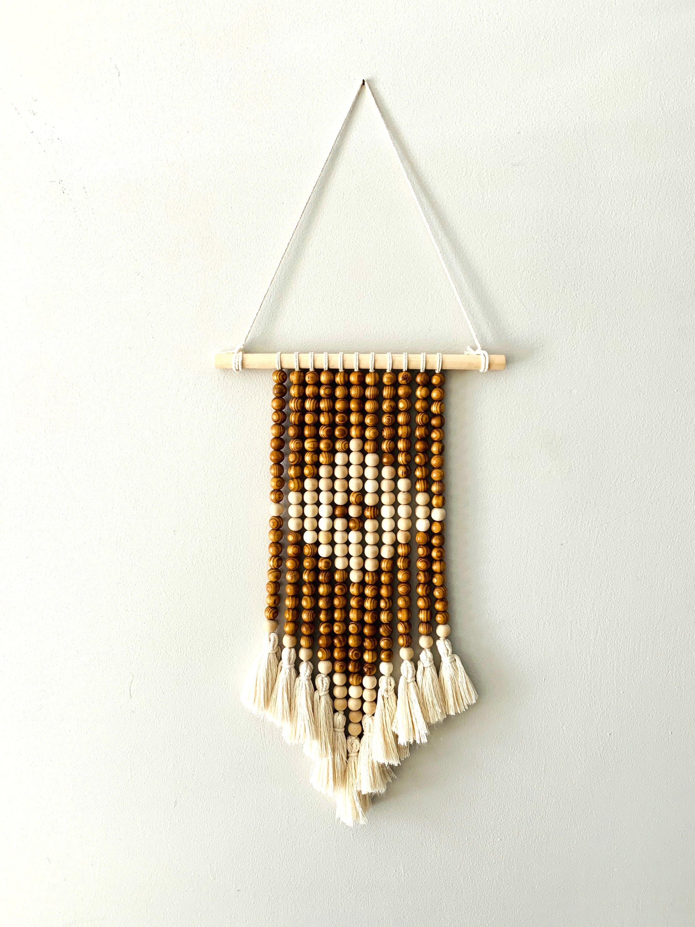 Beaded Wall Decor Wood Bead Wall Hanging Wall Hanging with Etsy