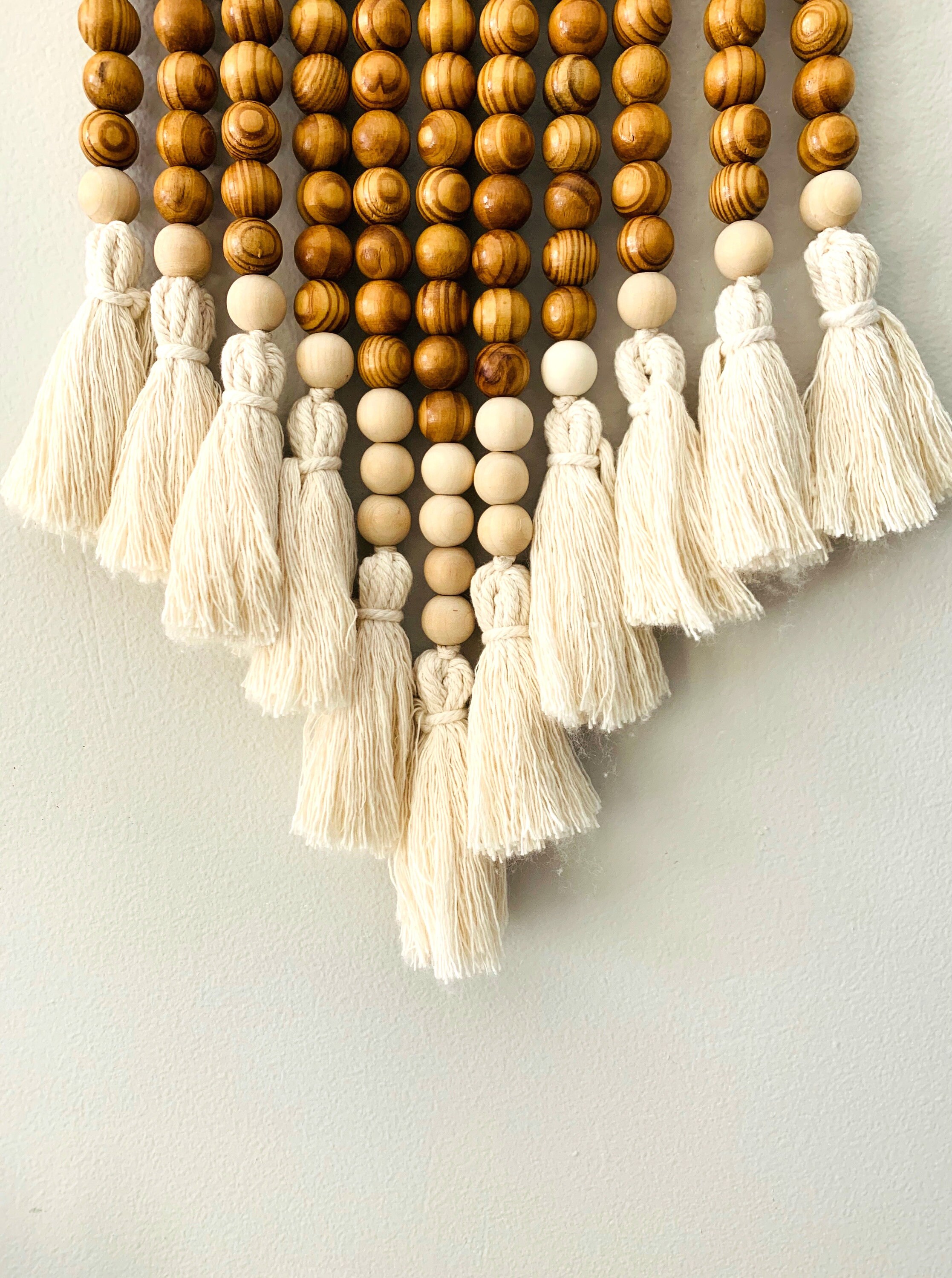 Beaded Wall Decor Wood Bead Wall Hanging Wall Hanging with Etsy