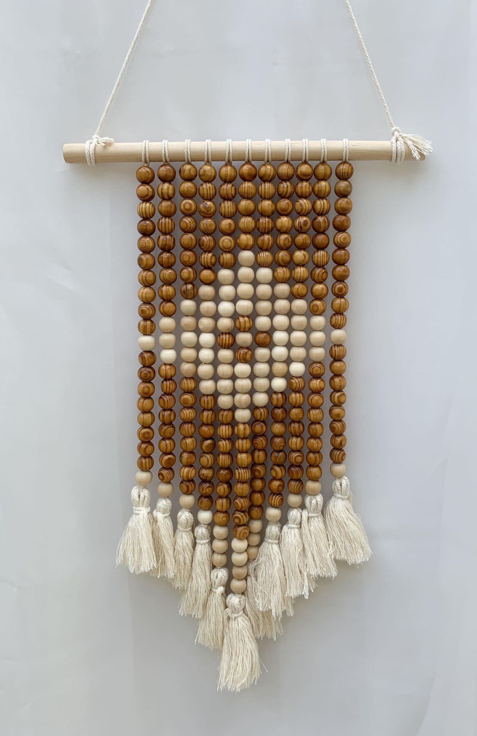 Beaded Wall Decor Wood Bead Wall Hanging Wall Hanging with Etsy