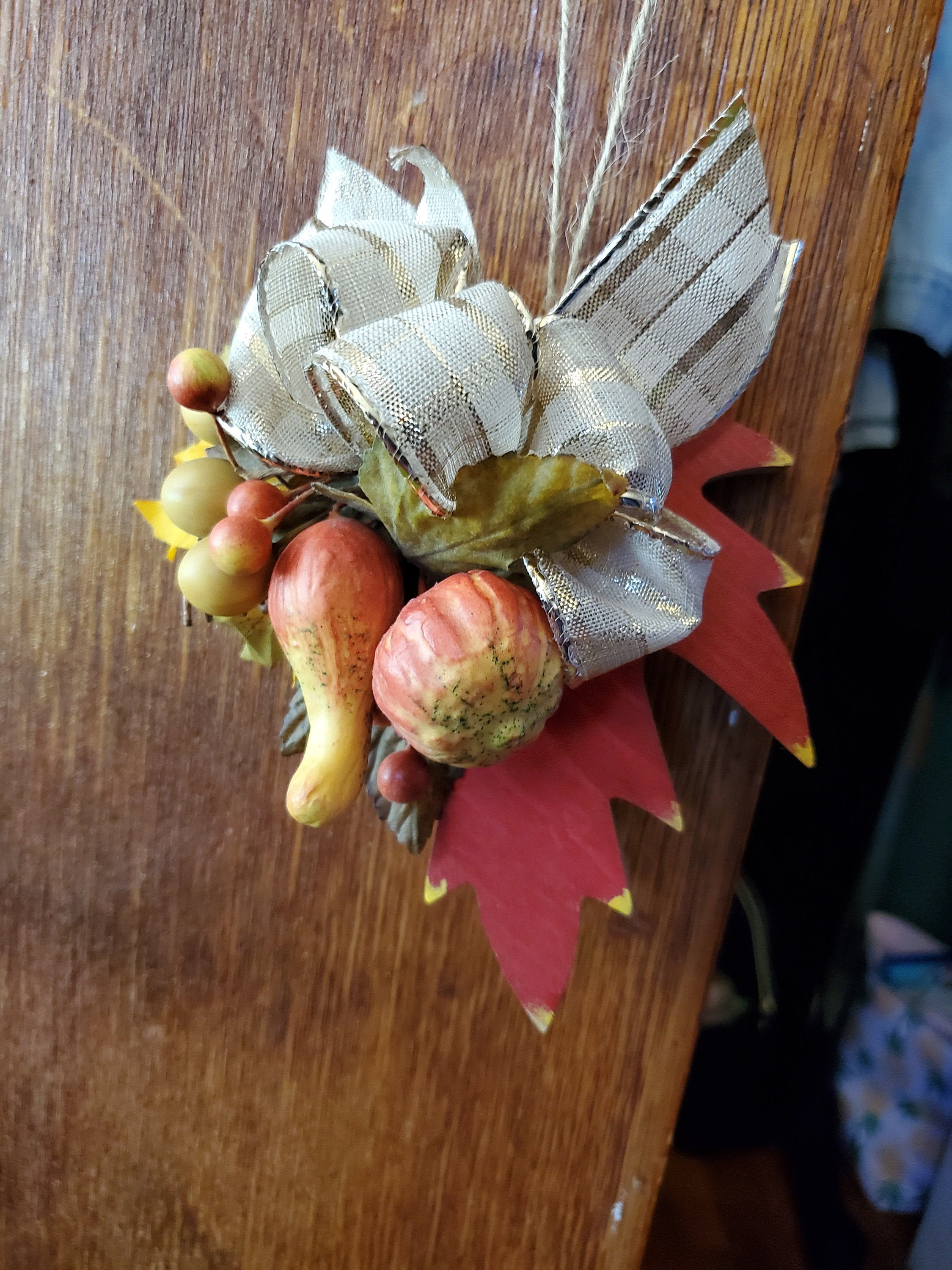 Fall Leaf Door Knob Decoration Etsy