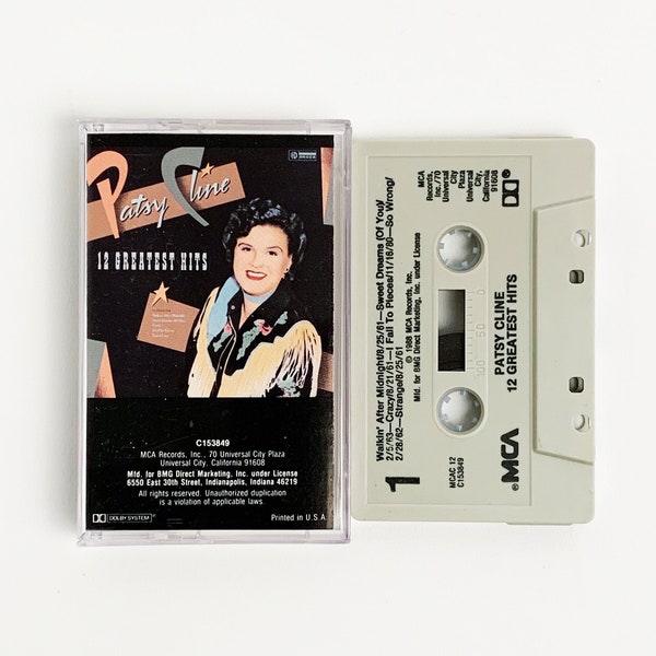 12 Greatest Hits - Patsy Cline - Cassette Tape