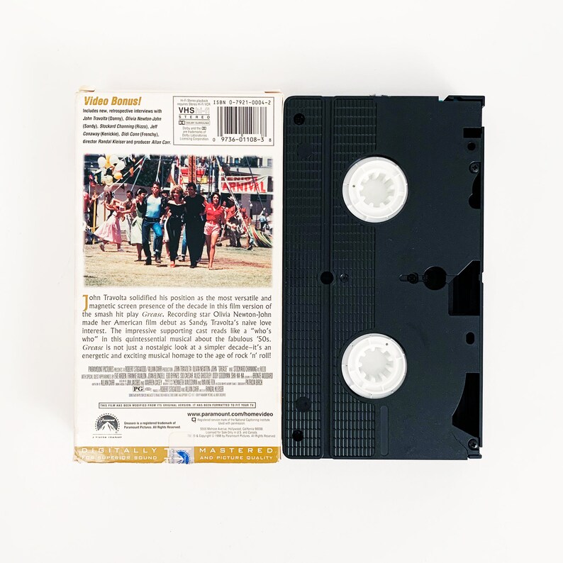 Grease VHS Cassette Etsy