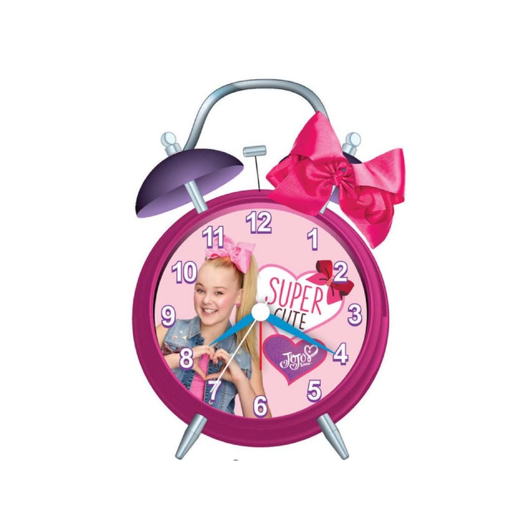 Jojo Siwa Alarm Clock Purple Bell Pink Jo Jo Bow Girl Home Etsy