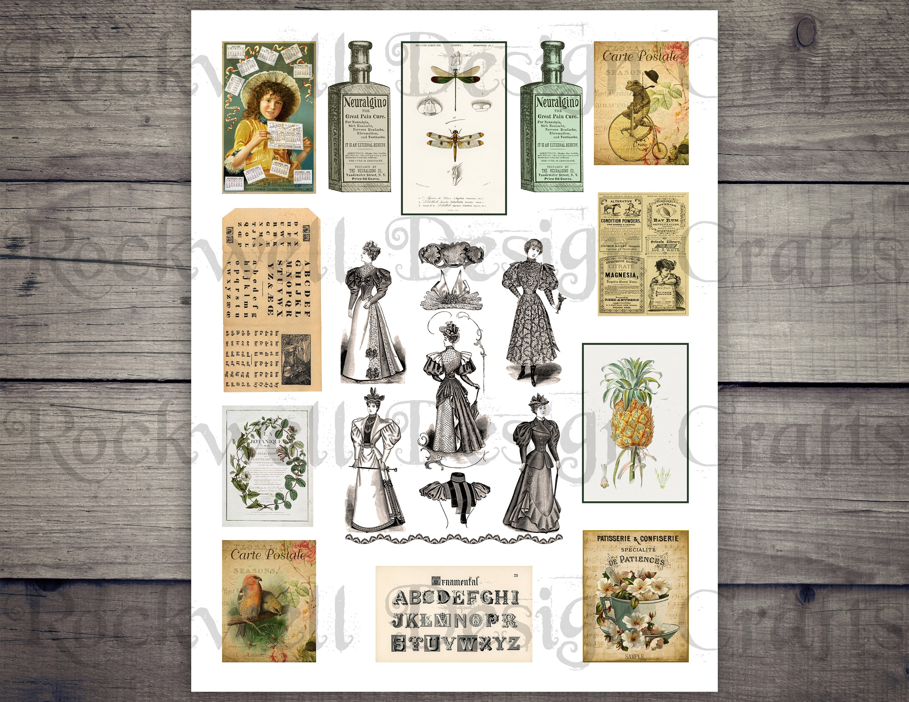 Vintage Folder printables Vintage Junk Journal Ephemera - Etsy