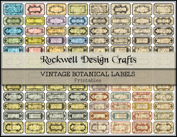 Vintage Botanical Labels digital Printables for Junk | Etsy