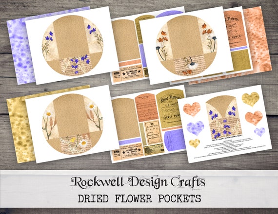 Dried Flower Pockets printables Vintage Junk Journal - Etsy