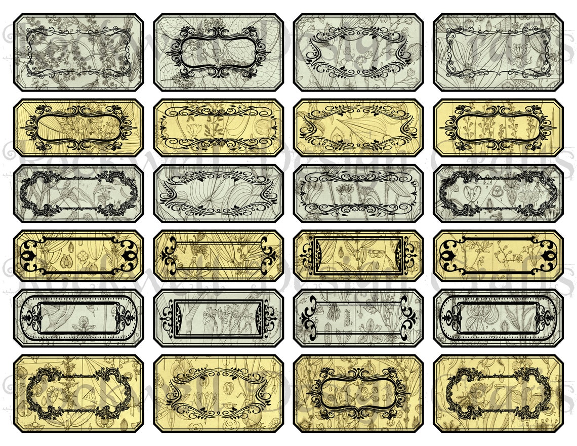 Vintage Botanical Labels digital Printables for Junk | Etsy
