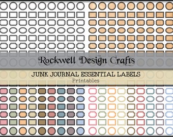 Junk Journal Essential Labels (Printable Labels for Journaling, Collaging, Scrapbooking and other Crafts)