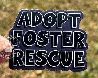 Adopt Foster Rescue-sticker, hondenliefhebbercadeau