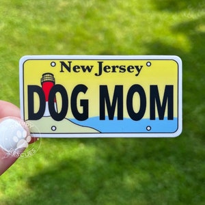 Dog Mom Stickers, Dog Mom Decal, Dog Mom Gifts, License Plate Stickers, License Plate Decals, New Jersey License Plate Decal