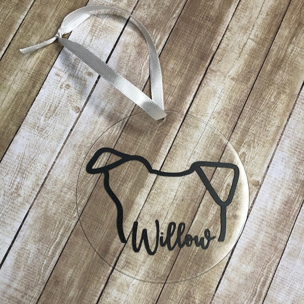 Dog Ear Outline, Dog Ornament Gift, Custom Dog Ornament, Christmas Ornament, Easy Gift Idea, Custom Ornaments