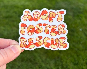 Adopt Foster Rettung Aufkleber, Hundeaufkleber, Hundeliebhaber Aufkleber, Adopt Foster Rettung, Regenbogen Aufkleber, wasserdichter Aufkleber, Hippie Aufkleber