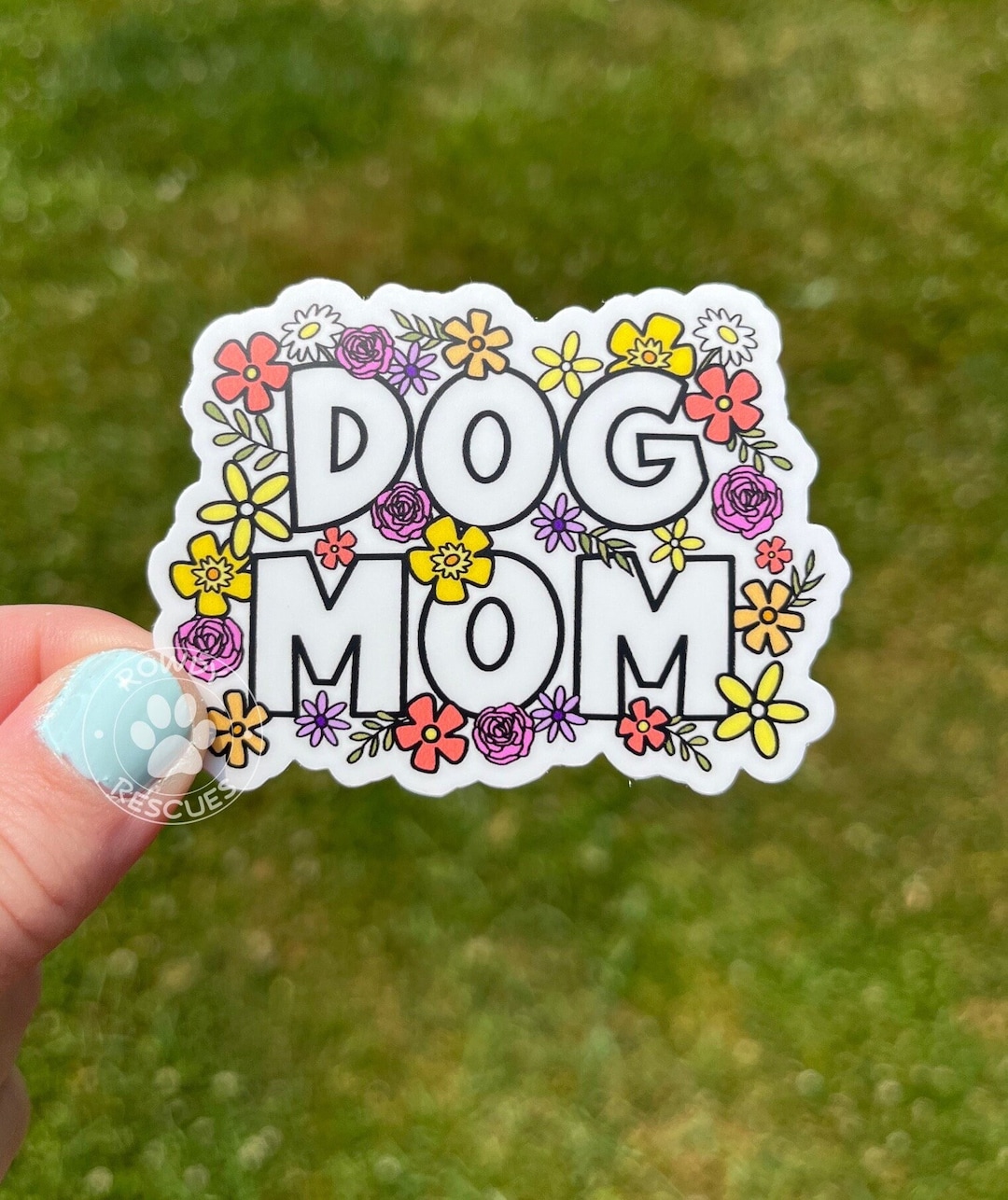 Dog Mom Sticker, Dog Mom Stickers, Dog Mom Flower Sticker, Dog Mom