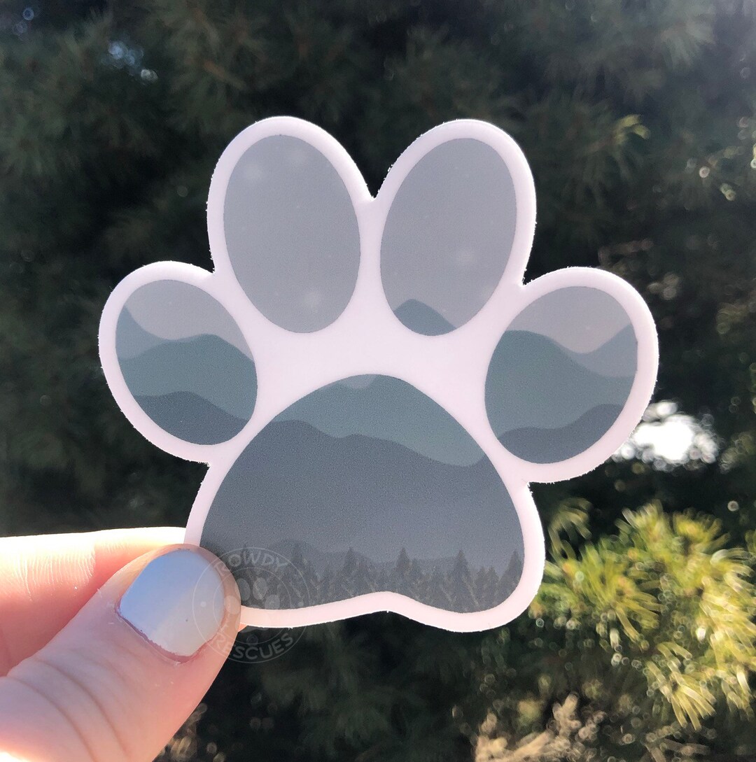 Paw Print Sticker, Dog Sticker, Mountain Sticker - Etsy