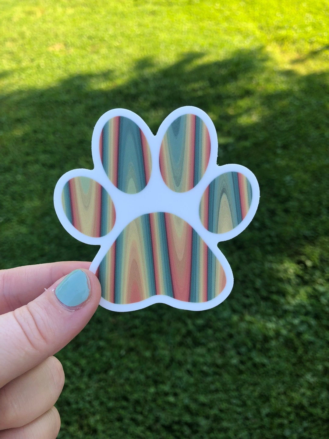 Colorful Paw, Retro Stickers, Paw Print Sticker, Dog Sticker, America