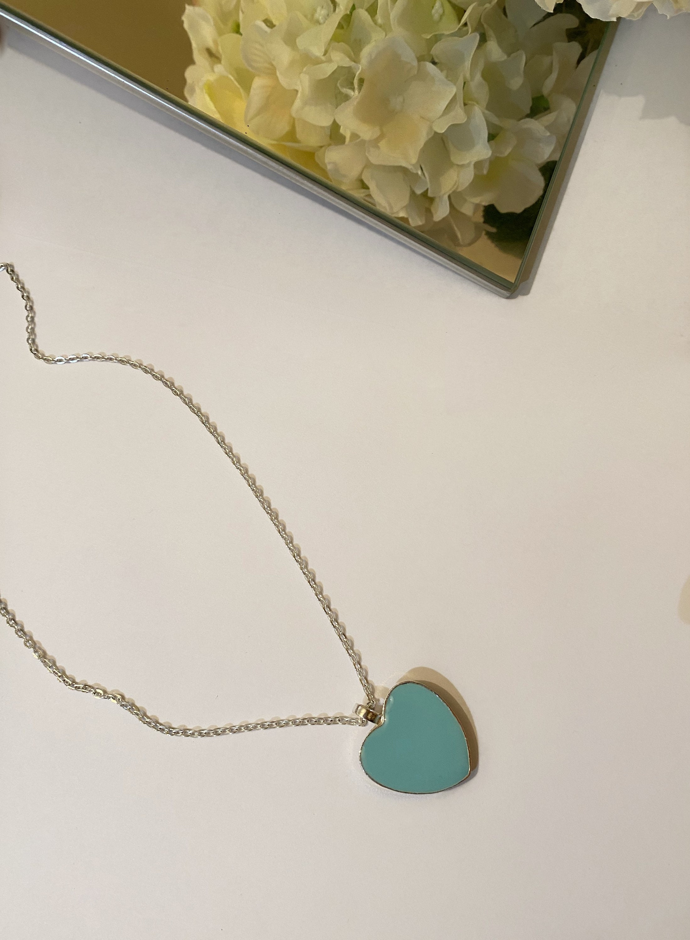 Baby Blue Heart Pendant Necklace Etsy