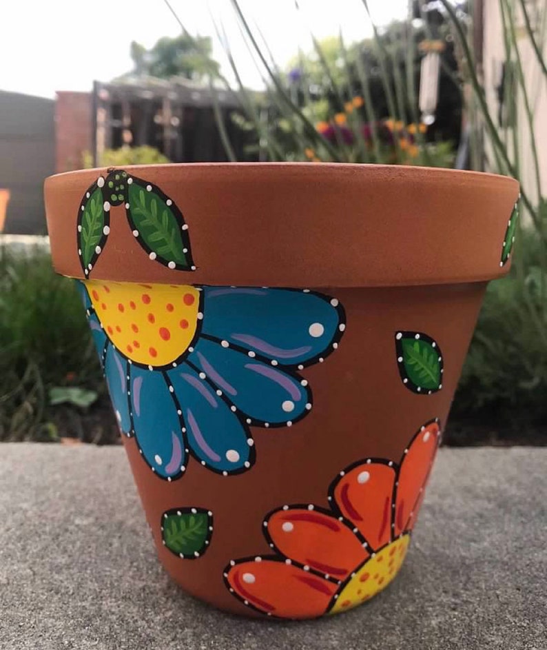Spanish Style Inspired Flower Pot Spanish Flower Pot Etsy