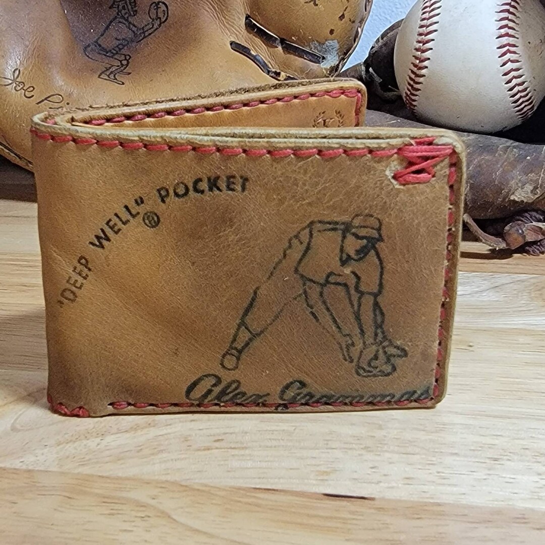 Handmade Leather Baseball Glove Bifold Wallet Alex Grammas Etsy