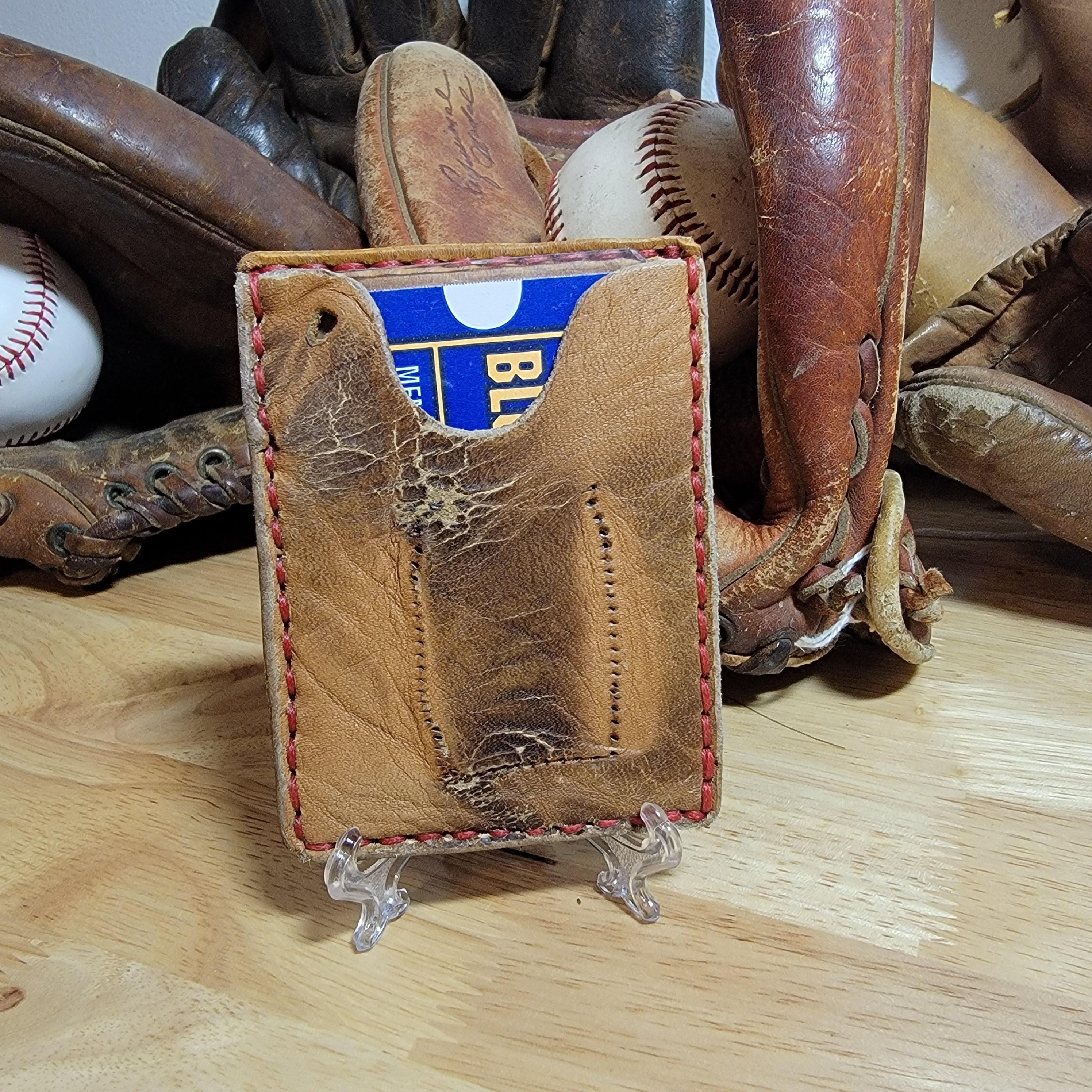 Handmade Repurposed Leather Baseball Glove Minimalist Wallet Slim ...