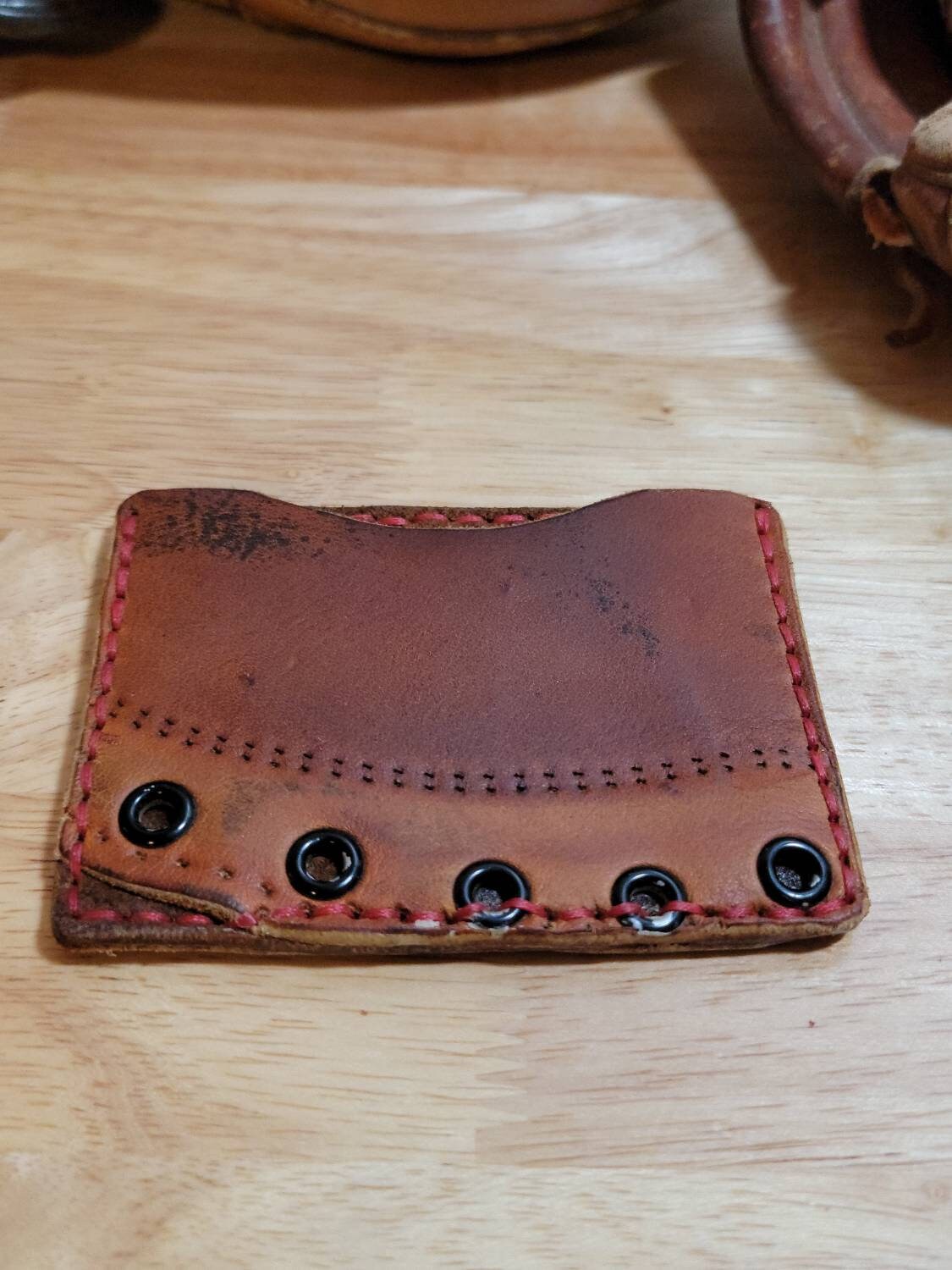 Handmade Leather Baseball Glove Wallet Minimalist Edc Slim Etsy