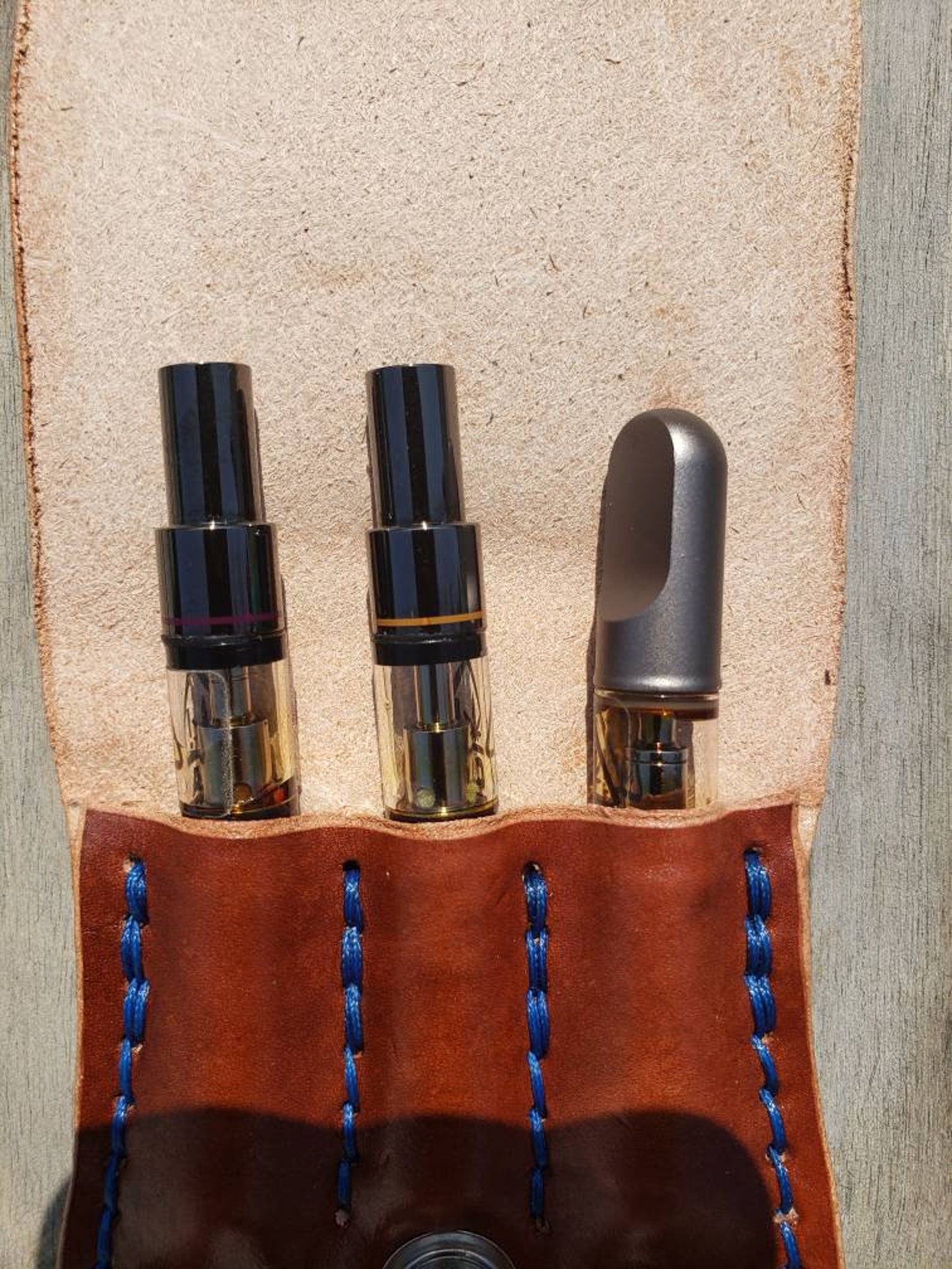 Slim Handcrafted Leather Vape cartridge case holder wallet Etsy