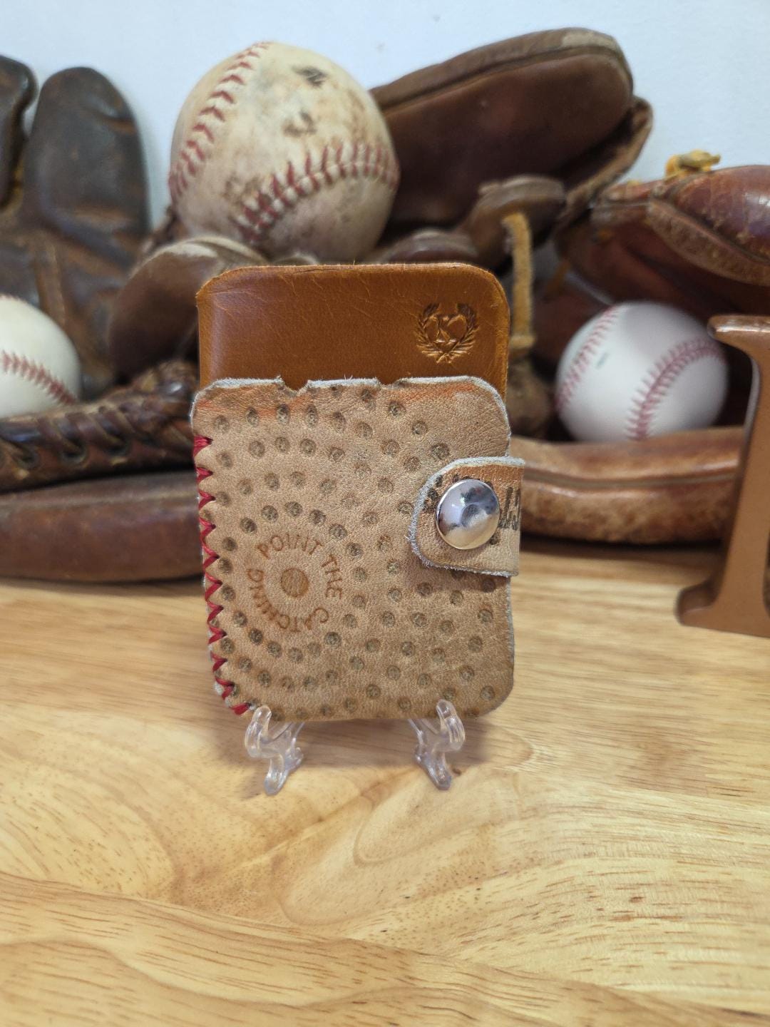 Handmade Repurposed Leather Baseball Glove Minimalist Wallet Slim ...