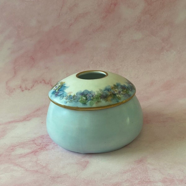 Vintage Buchanan Studio, Antique Hand Decorated Porcelain Hair Receiver, Bavaria Porcelain