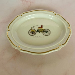 Vintage Verbano Porceilana Di Laveno, Italy Trinket Dish/Tray - Ford First Car 1896