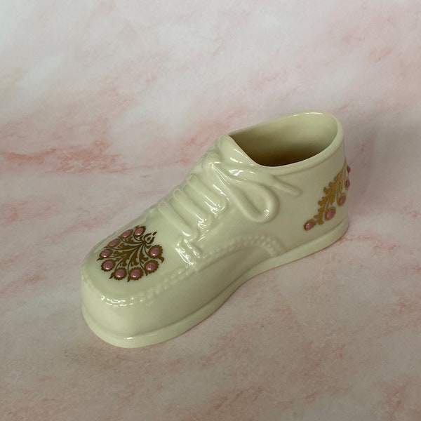 Vintage Lenox Shoe Figurine China Treasures Collection Porcelain Pink Gem