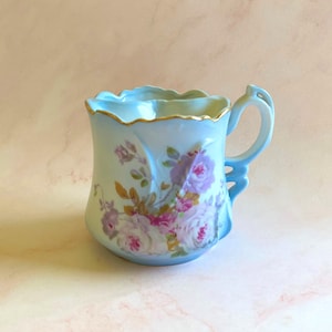 Vintage Vanity Mug, Nippon Style, Floral Porcelain Shaving Mug
