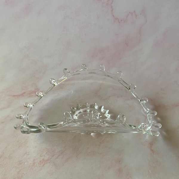 Vintage Heisey Blown Clear Glass Lariat Pattern Bon Bon Dish