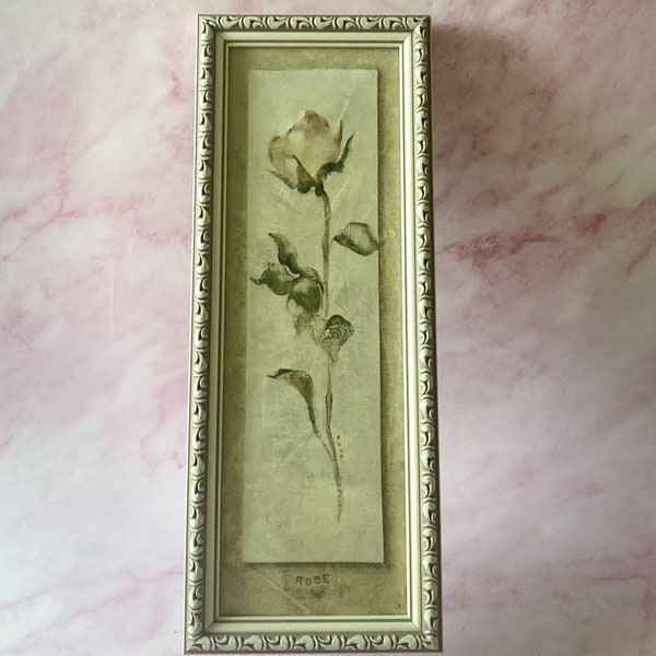Vintage Cheri Blum, Rose Art Print, Cottage Core Wall Art