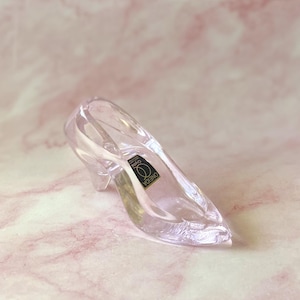Vintage Oneida Crystal Pink High Heel Pump/Shoe Figurine, Collectible Figurine