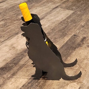 Metal Dog Wine Bottle Holder