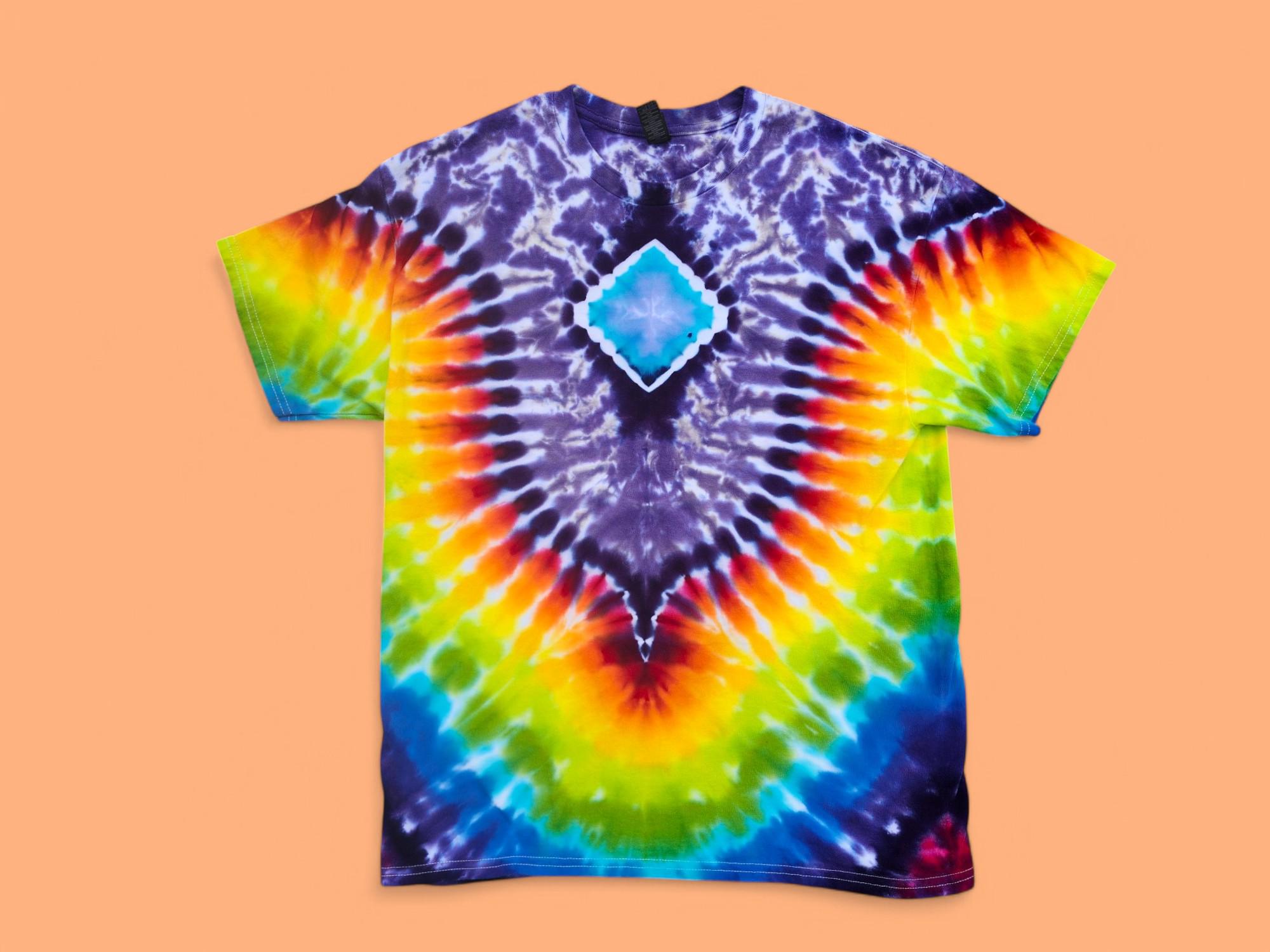 新品 anytee Diamond Blue Dyed Long Tee 2XL Honeeladyy Mens Tops Tie Dye Long Sleeve T-Shirts for Men