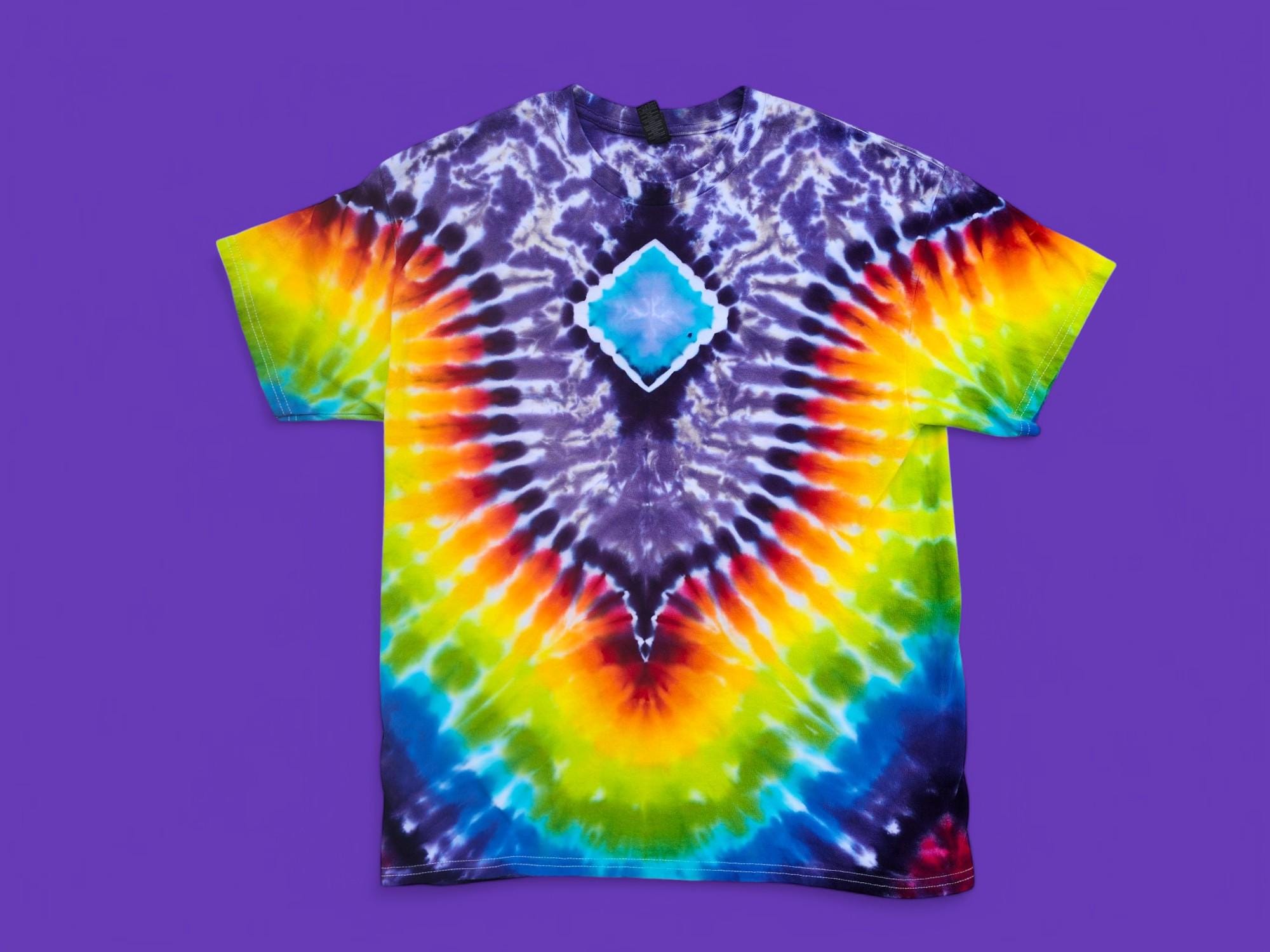 Blue Diamond Tie Dye Shirt, ADULT LARGE. Give the Gift of
