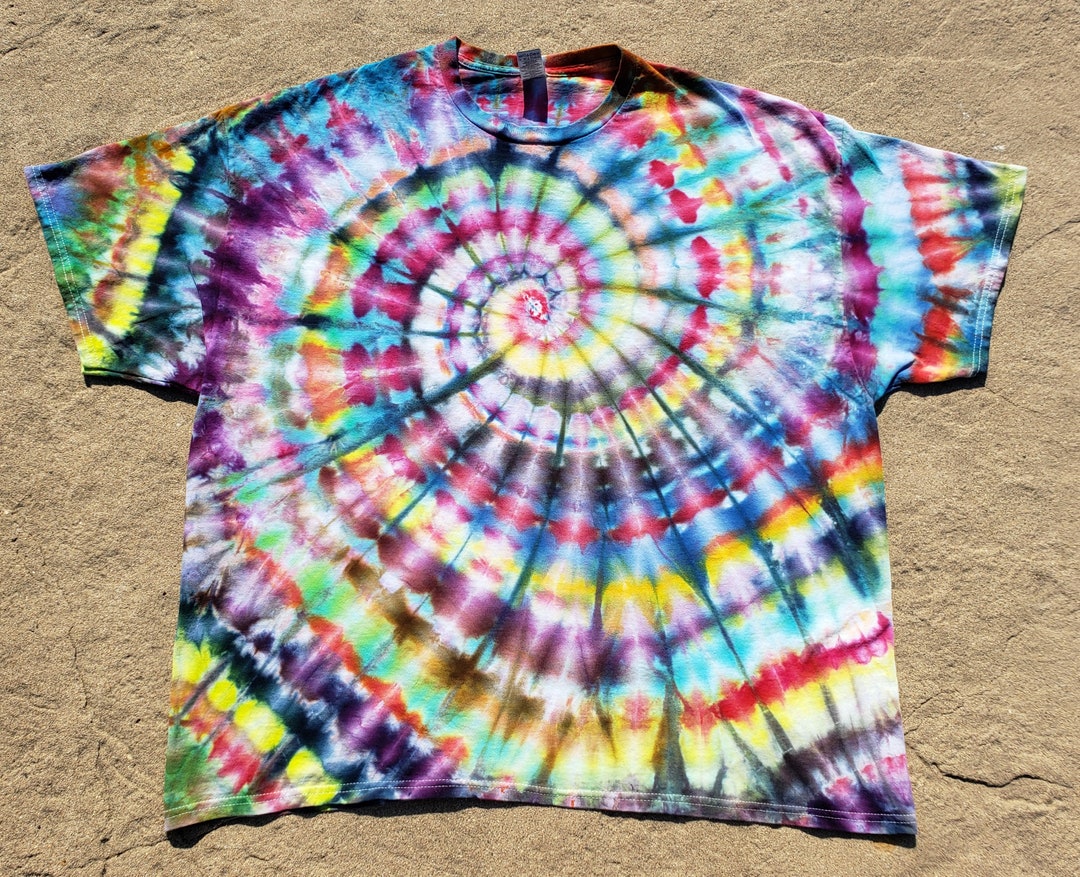 Wild Colors Ice Dyed Spiral T-shirt ADULT SIZES Plus Size, Festival ...