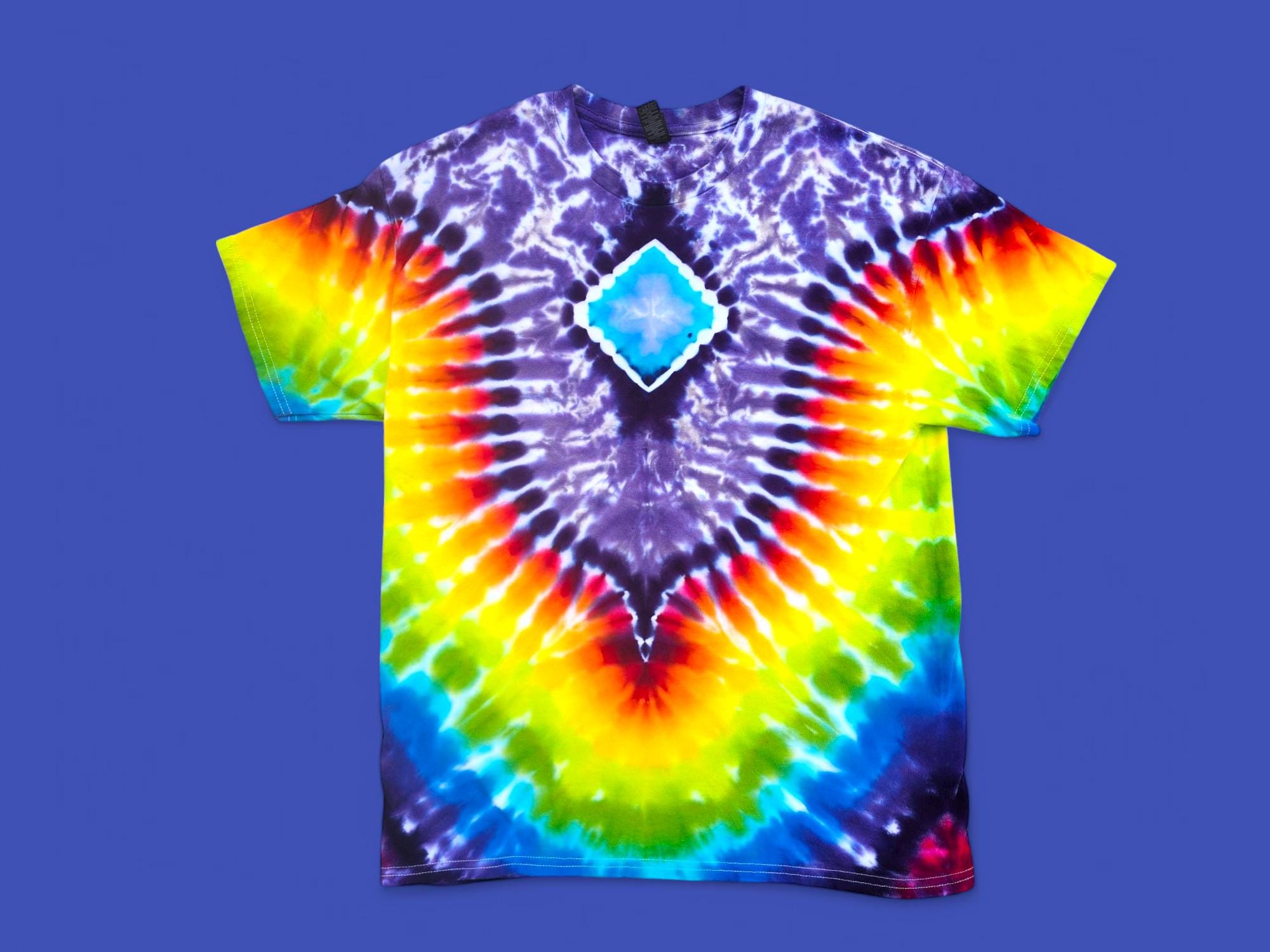 Blue Diamond Tie Dye Shirt, ADULT LARGE. Give the Gift of