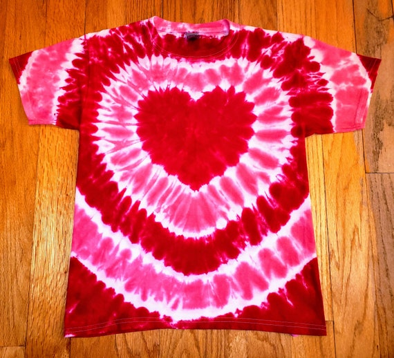 Love Heart Tie Dye T-shirt ADULT SIZES Valentine's Day 