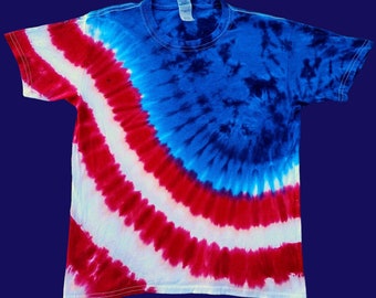 American Flag Tie Dye Shirt | Red White Blue Patriotic Tee | USA 250 Celebration Shirt | Fourth of July | Hand Dyed USA Shirt