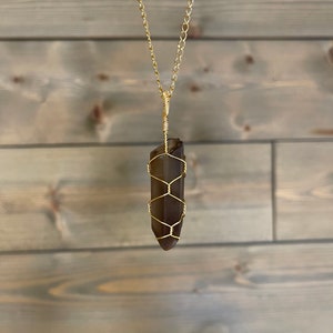 Smoky Quartz point necklaces