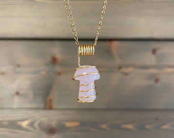 Rose Quartz Mushroom Necklaces