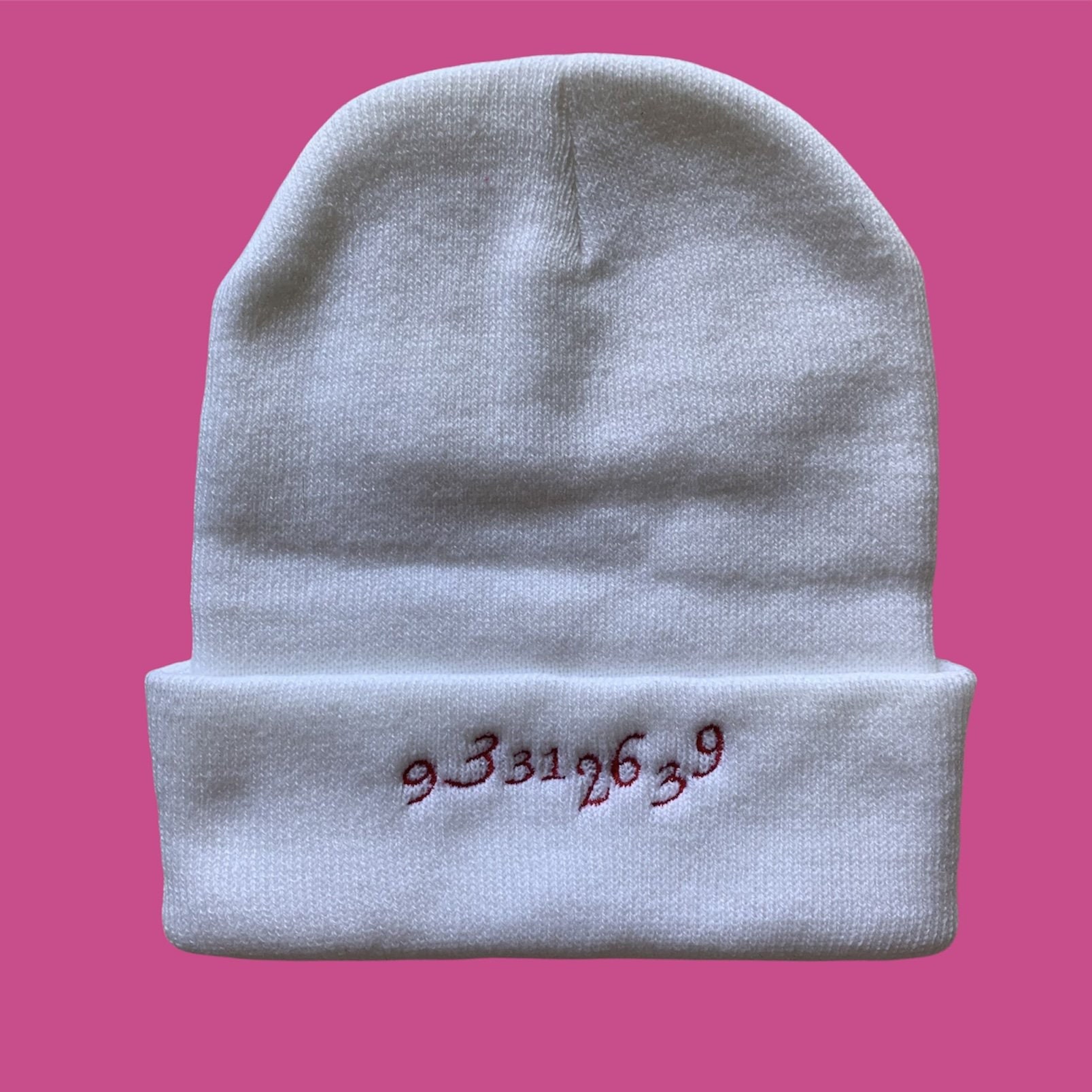 Life Beanie Embroidered White Beanie 